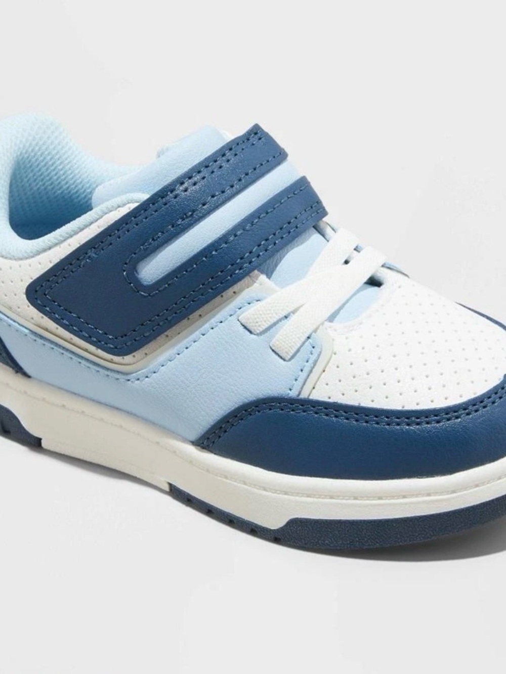 Cat & Jack Light Blue and Navy Hook-and-Loop Kids Sneakers